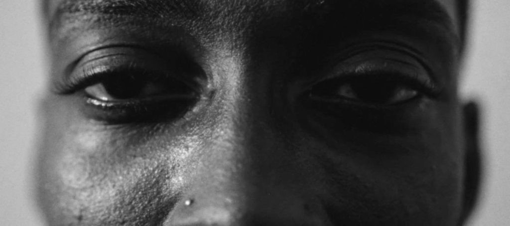 B&W Closeup of Nas' eyes