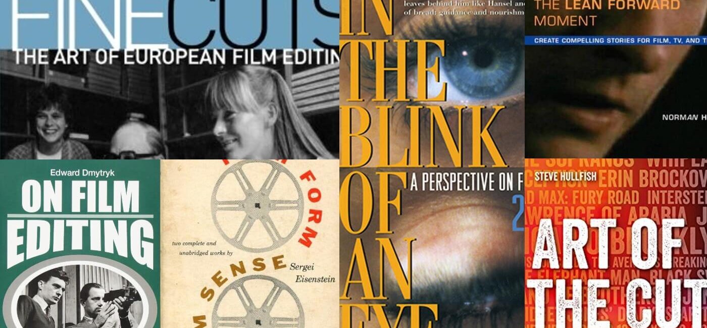 Collage of top film editing books