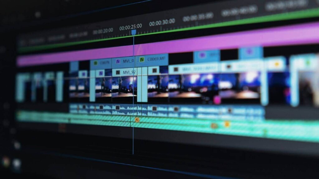 Video editing software timeline